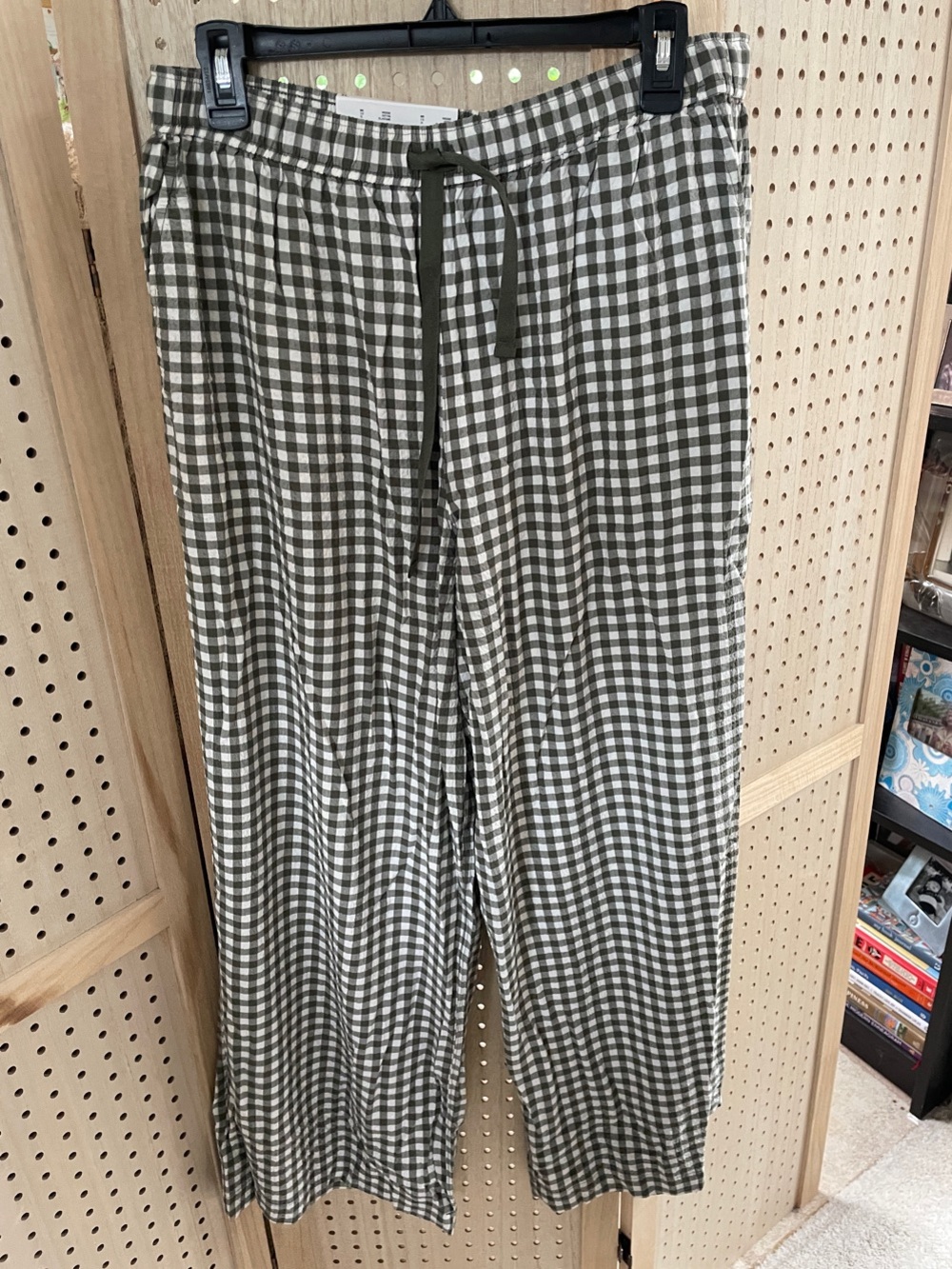 Uniqlo Green and White Gingham Seersucker Lounge Trousers - XL